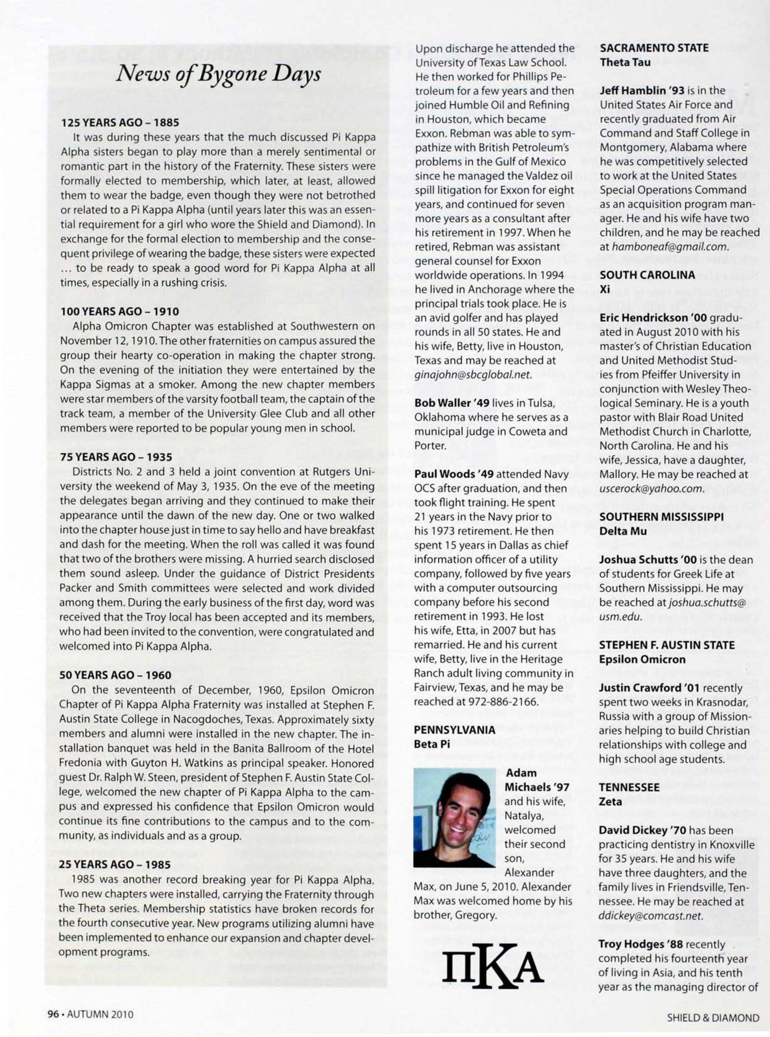 News of Bygone Days, Autumn 2010